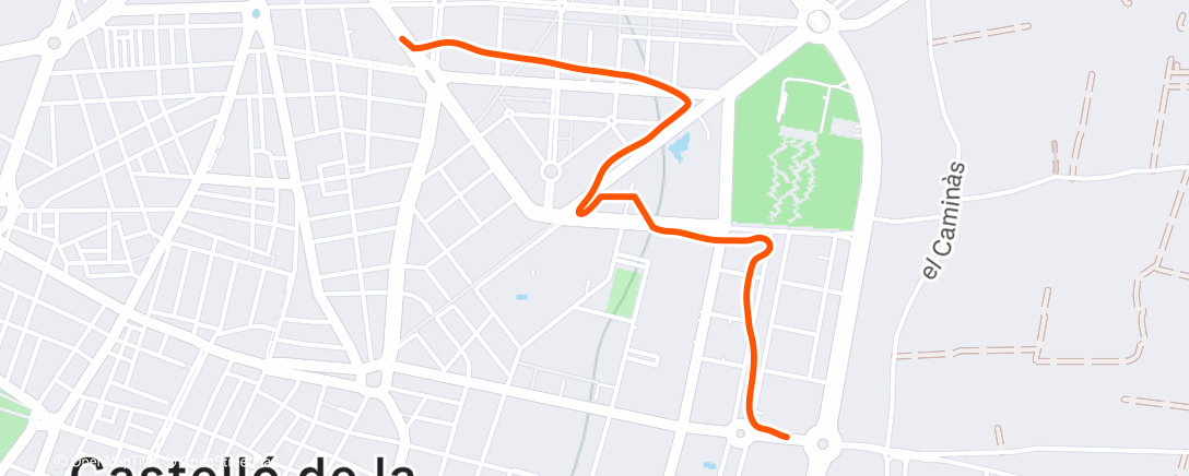 Map of the activity, Evening Run