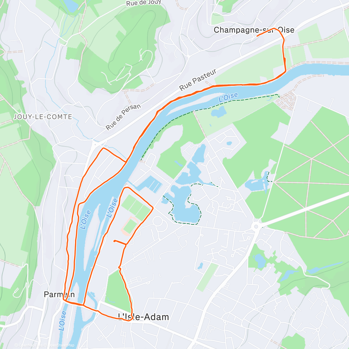 Map of the activity, Morning Run