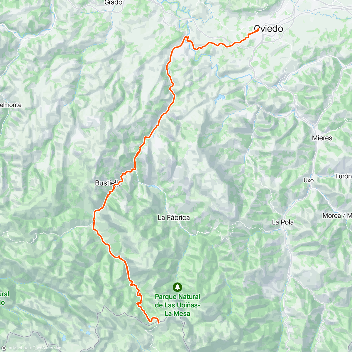Map of the activity, Ciclismo por la mañana