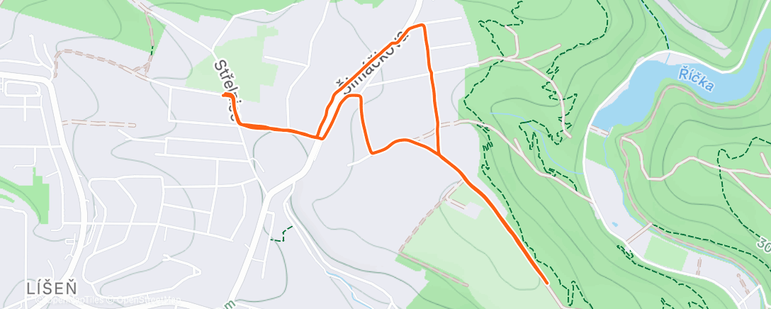 Map of the activity, Afternoon Trail Run