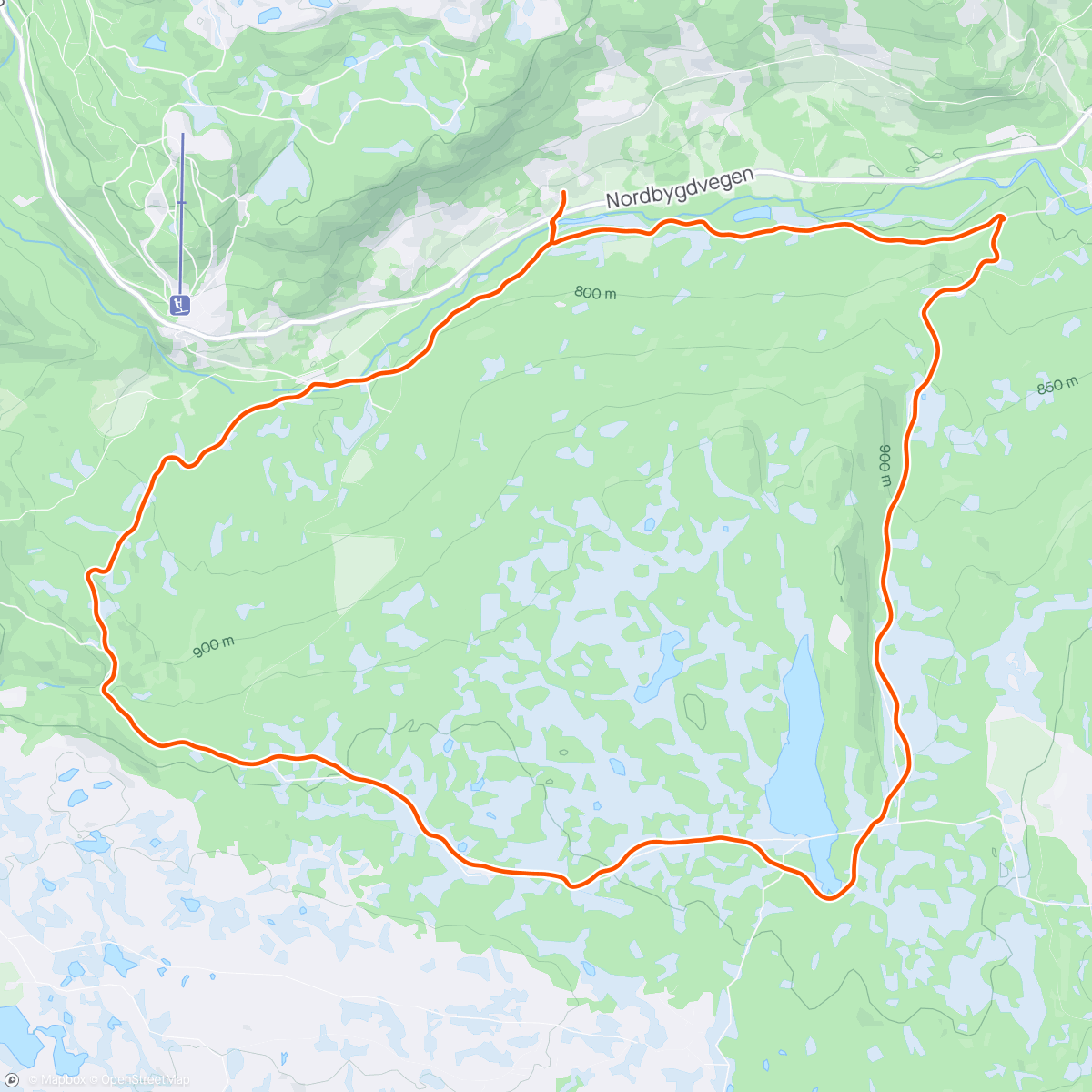Map of the activity, Ettermiddagstur med Anders