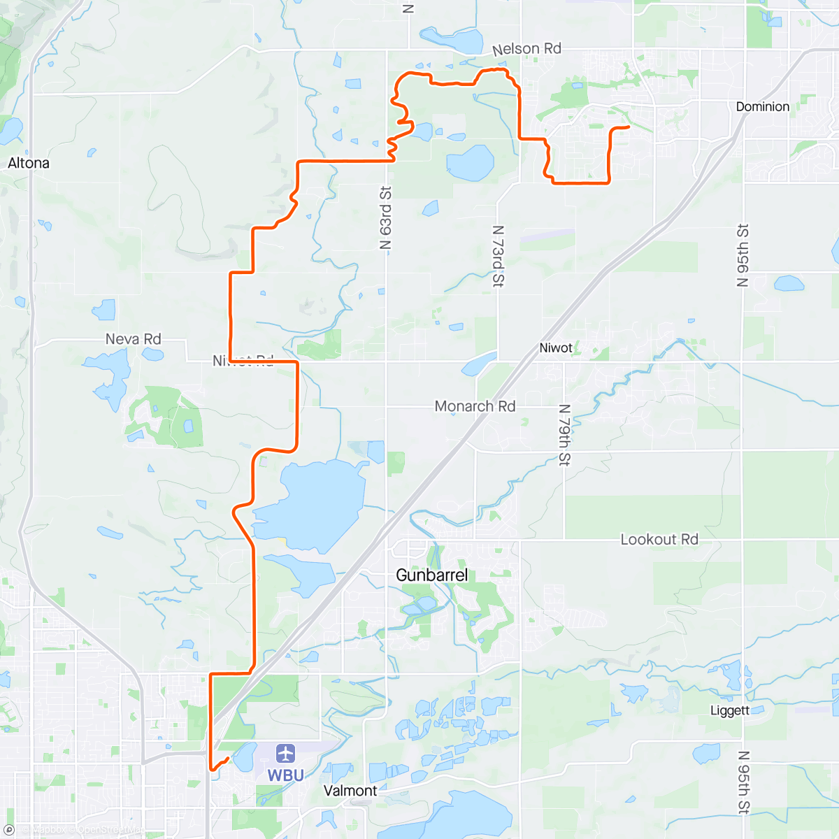 Map of the activity, Extended commute back home
