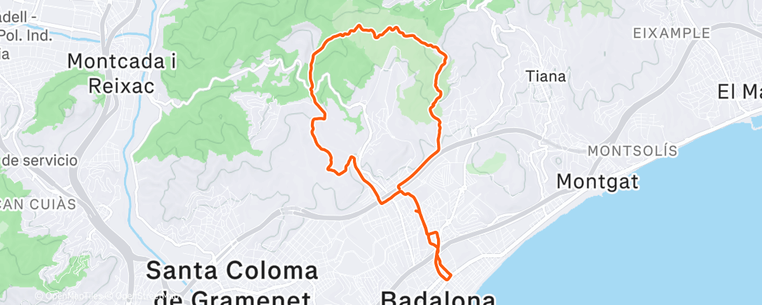 Map of the activity, Morning Mountain Bike Ride