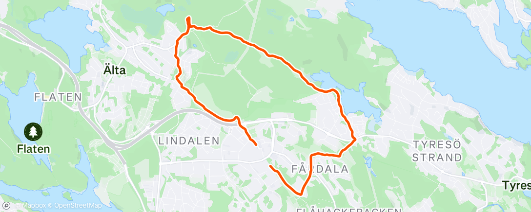 Map of the activity, Afternoon Run