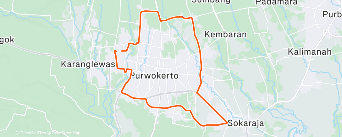 Map of the activity, Bersepeda Pagi