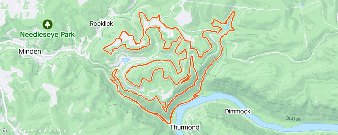 Map of the activity, Falling water 100k DNF