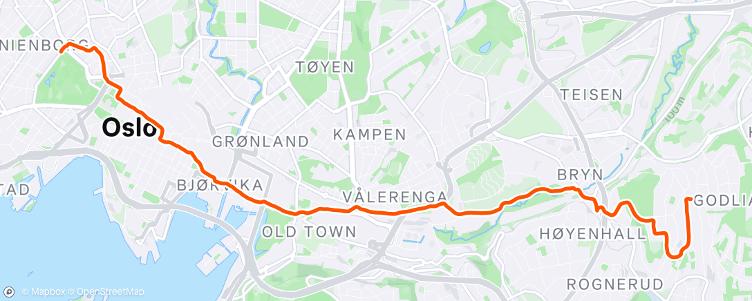 Map of the activity, Afternoon Run