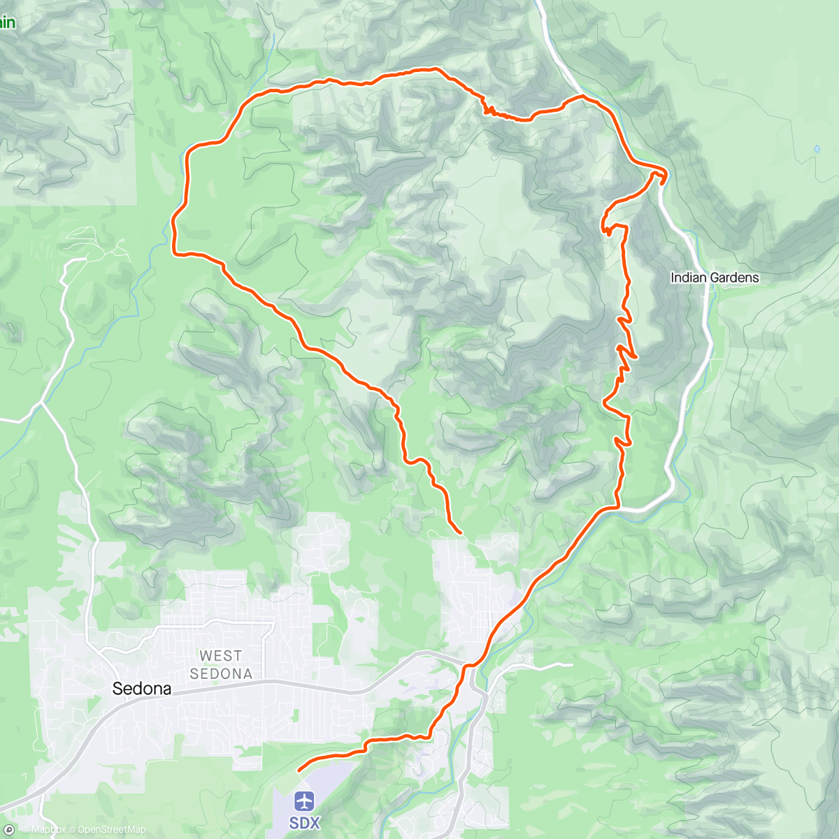 Mapa de la actividad (Mooney Adventure Run! Sedona Three Pass Loop)