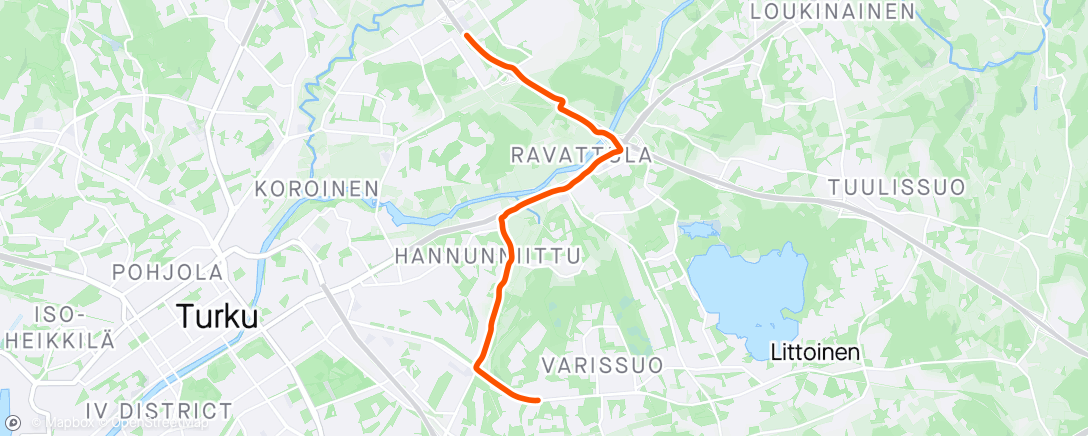 Map of the activity, Evening Ride