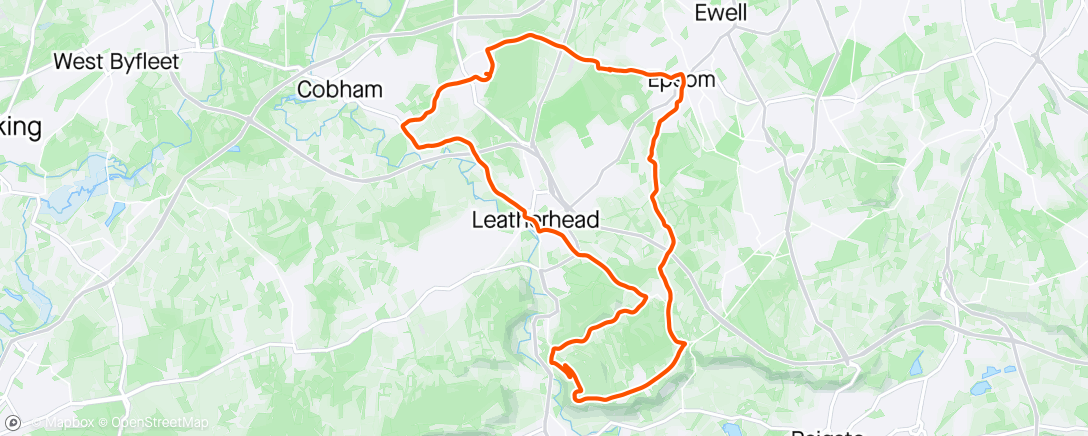Map of the activity, Box Hill Loop