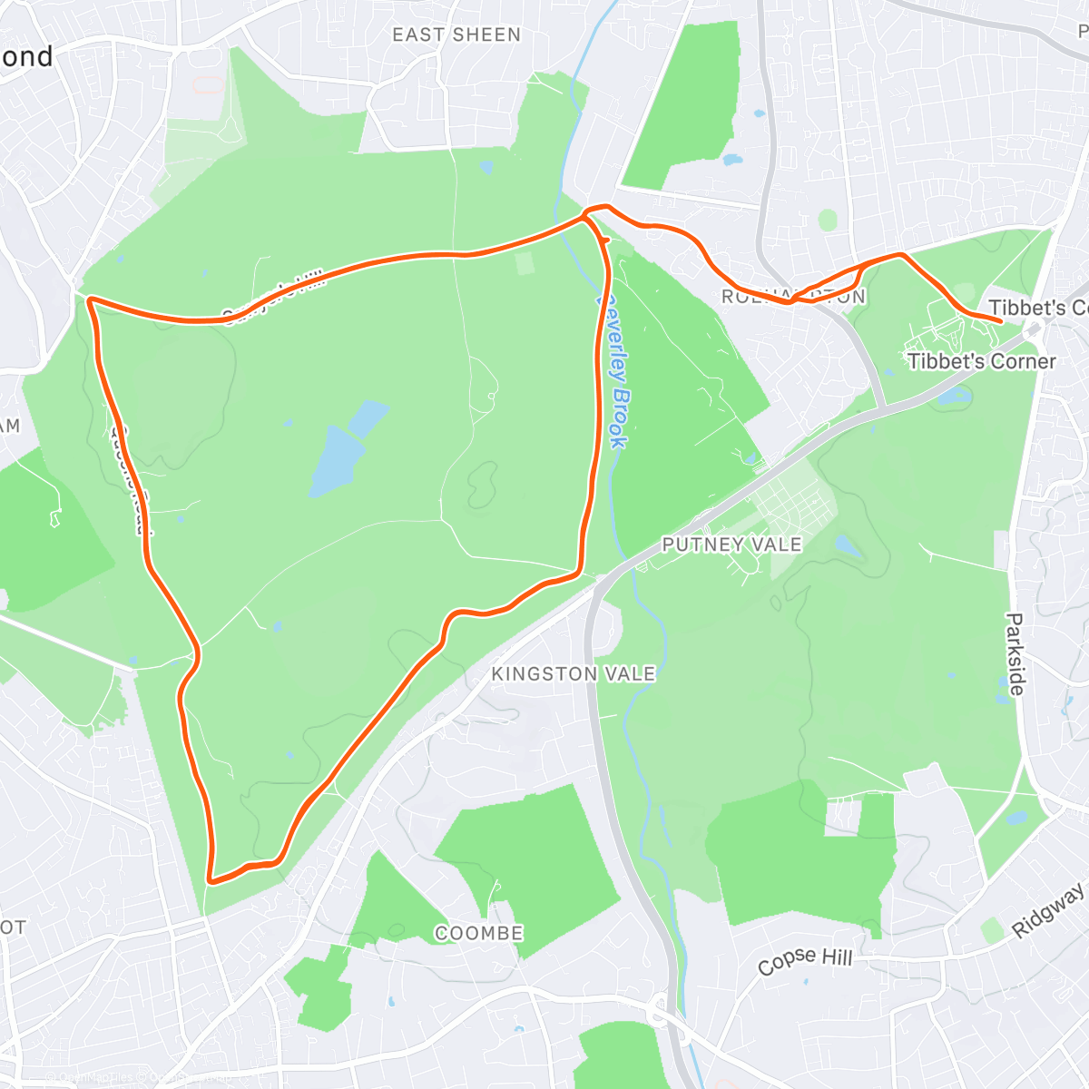 Map of the activity, Three laps of RP