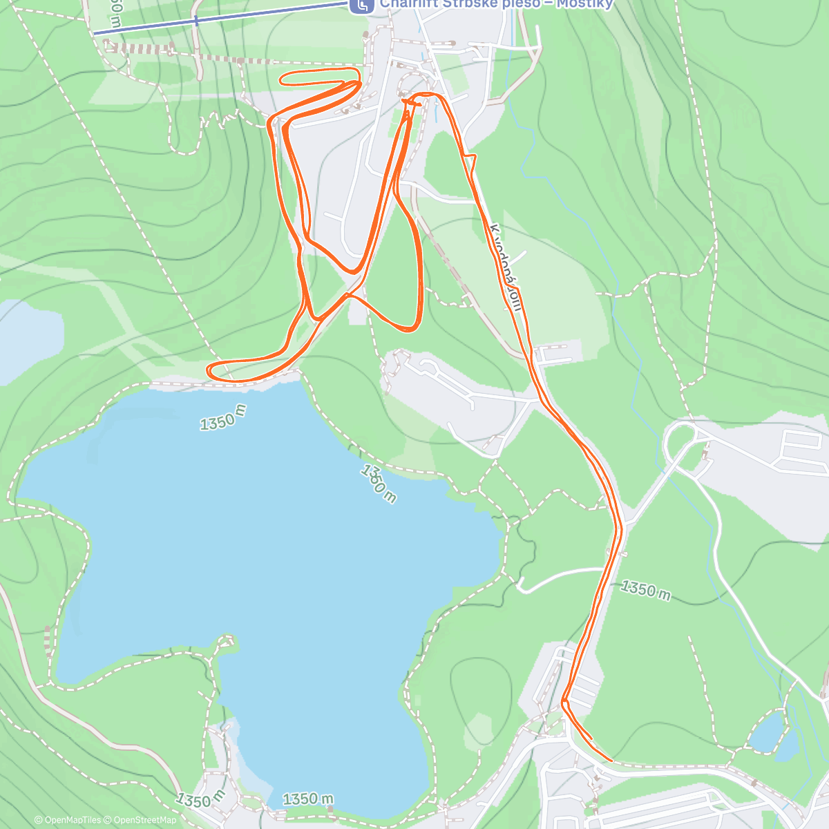 Map of the activity, Večerné bežky skate s Terkou