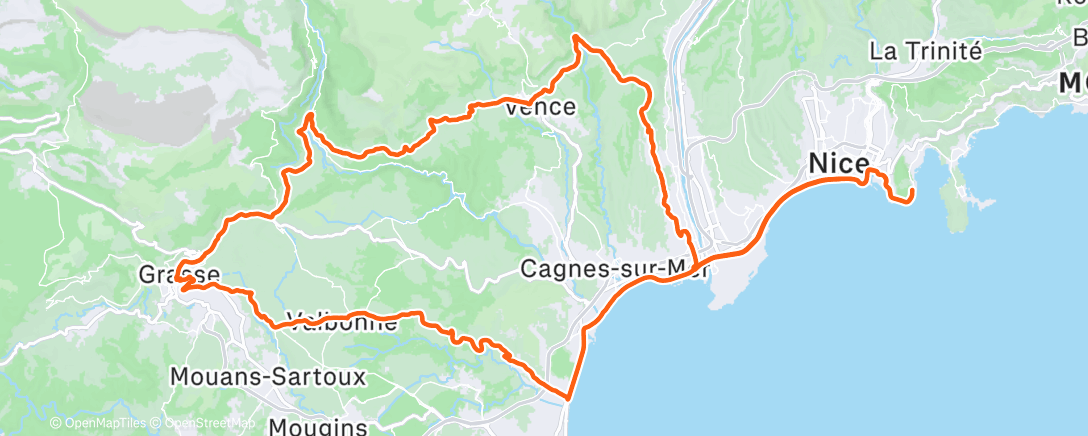 Map of the activity, Sortie vélo le matin