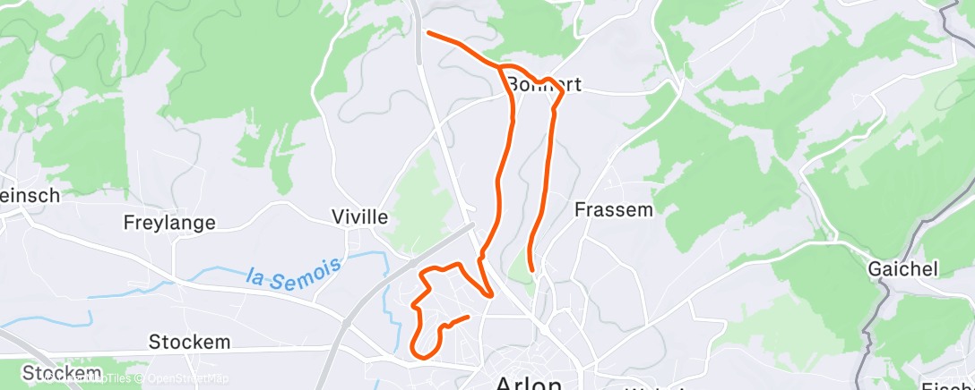 Map of the activity, Course à pied dans l'après-midi
