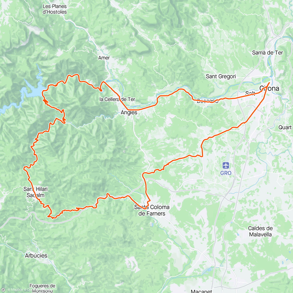 Map of the activity, Osor Canyon Girona