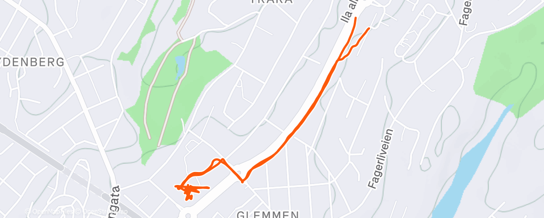 Map of the activity, Kroppsøvingstime