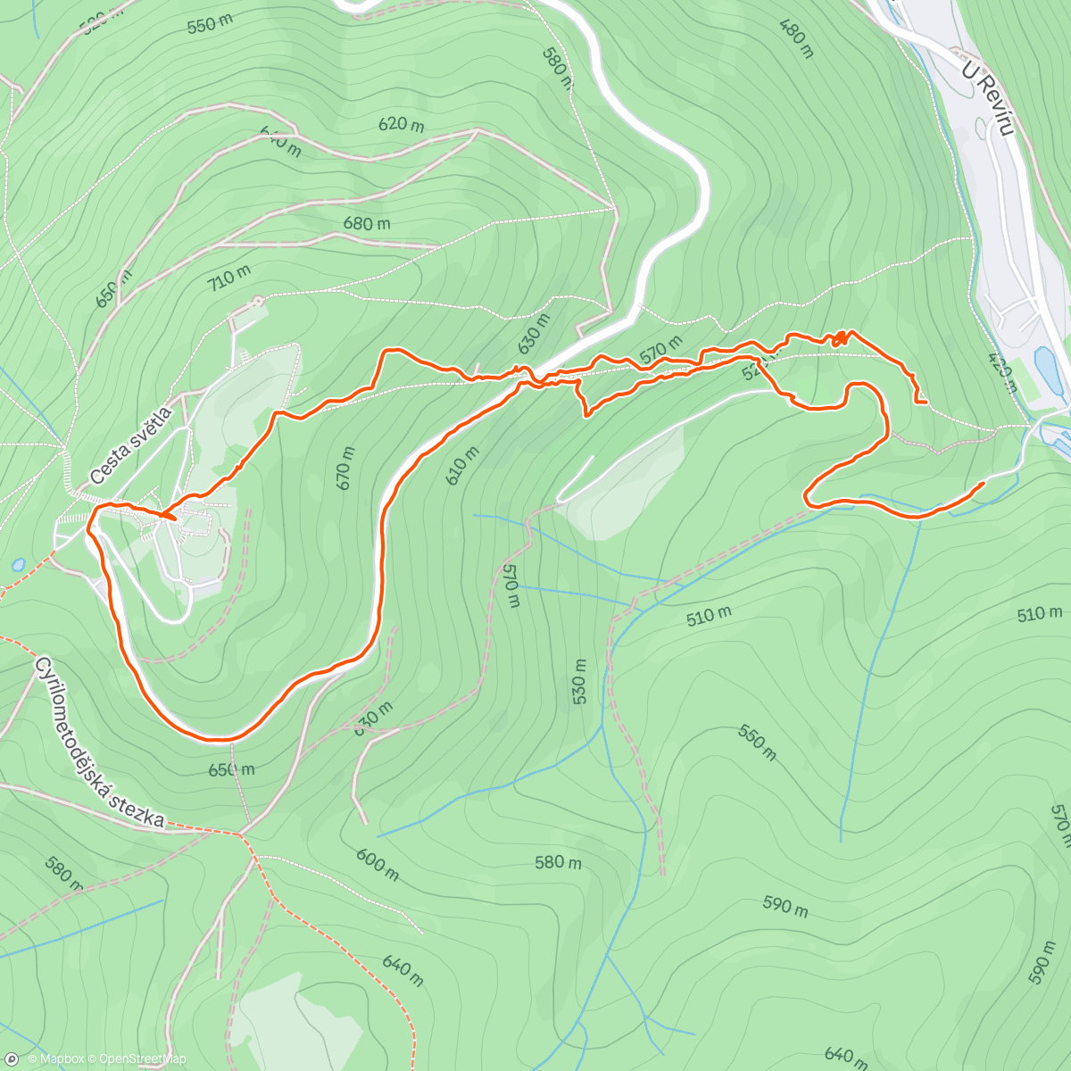 Map of the activity, Morning Hike