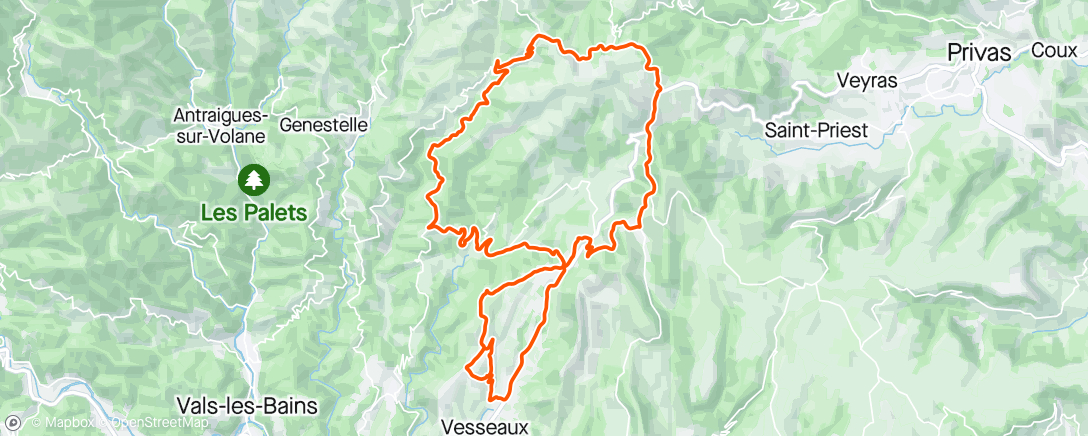 Map of the activity, Entraînement Gravel, marcher dans la montée de Pramailhet chemin défoncé plus dur que Sainte Marguerite 👍🏻👍🏻😀