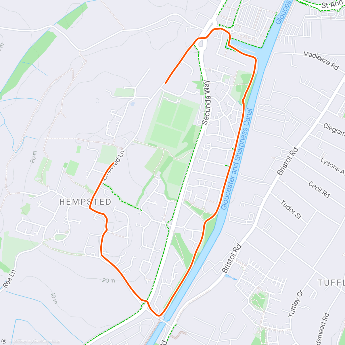Map of the activity, Afternoon walk with Harper and bike
