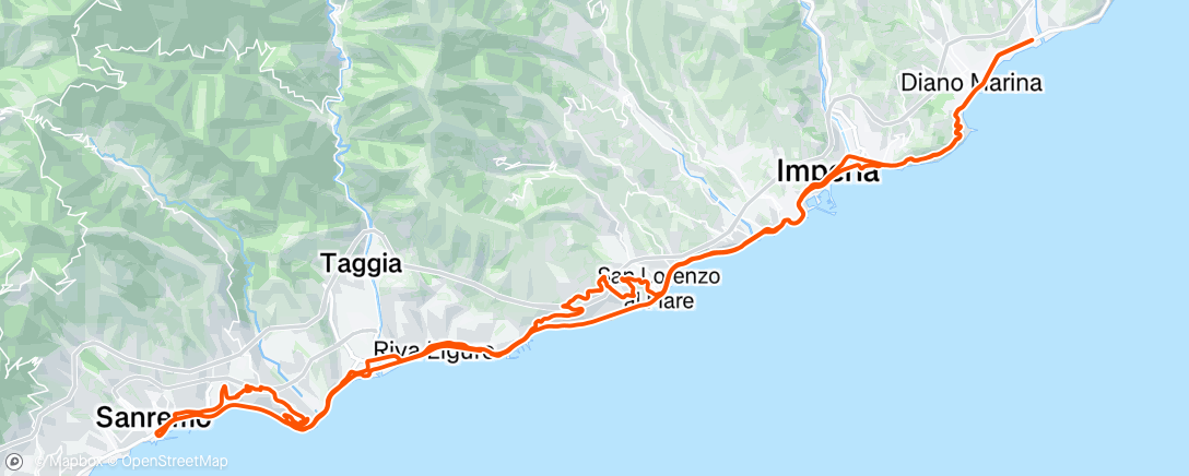 Map of the activity, Hello San Remo