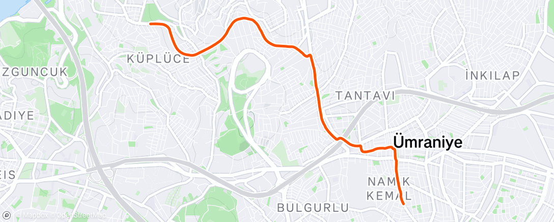 Map of the activity, Evening Ride