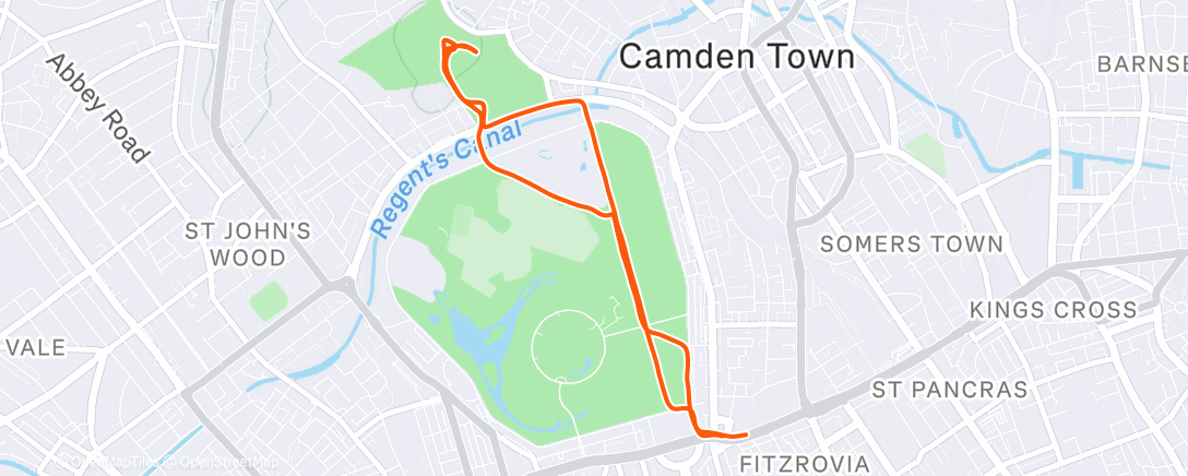 Map of the activity, Afternoon Run