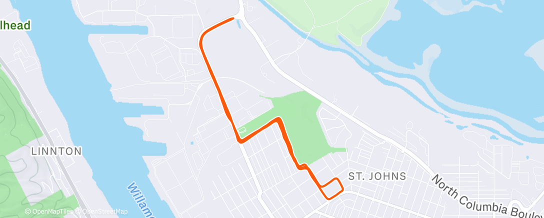 Map of the activity, Afternoon Run
