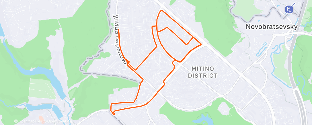 Map of the activity, Вечерний забег