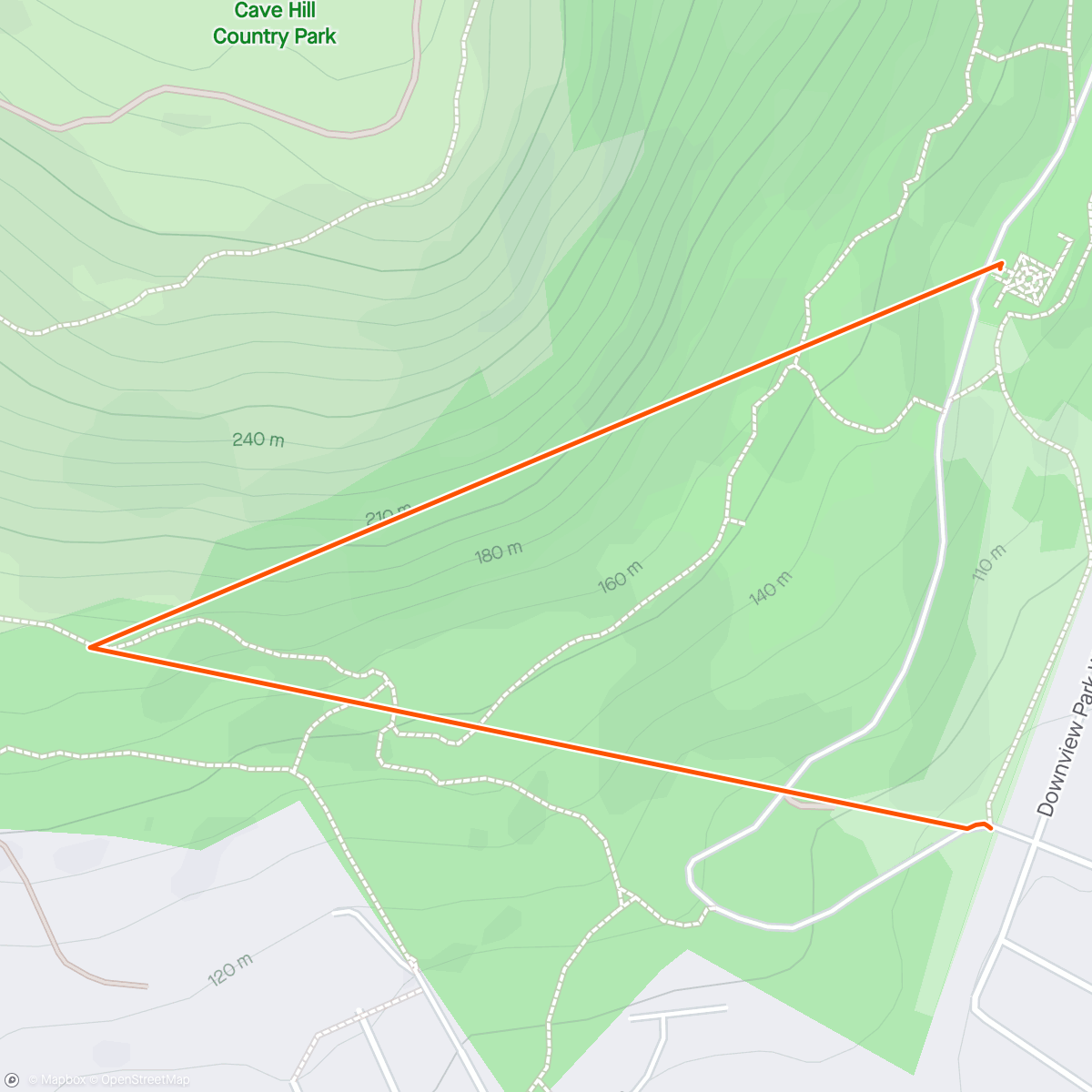 Map of the activity, Belfast Cave Hill