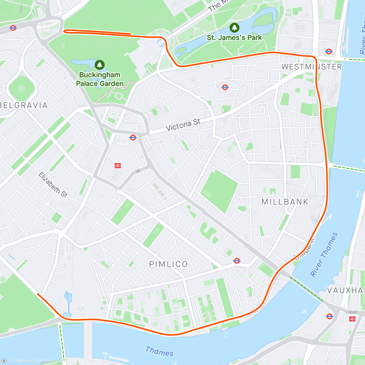 Map of the activity, Zwift - Pacer Group Ride: Greater London Flat in London with Miguel