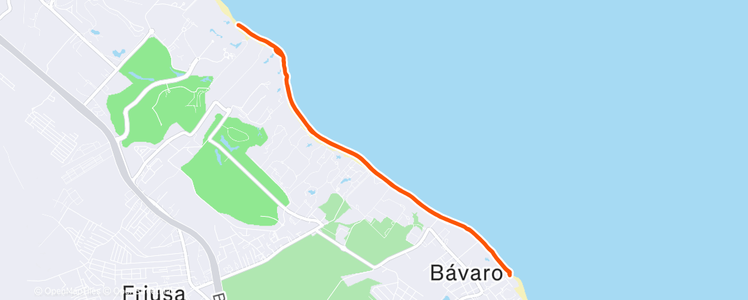 Map of the activity, Afternoon Run