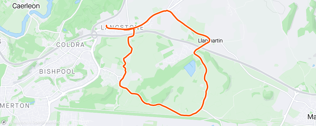 Mapa de la actividad, Langstone-Llanwern-Bishton-Underwood-Llanmartin-Langstone