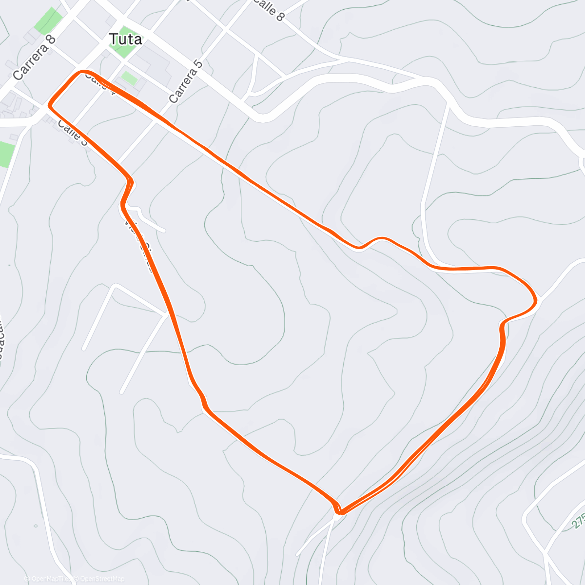 Map of the activity, Bicicleta a la hora del almuerzo