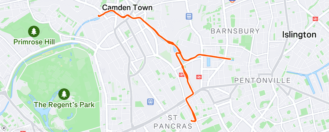 Map of the activity, Lunch Run