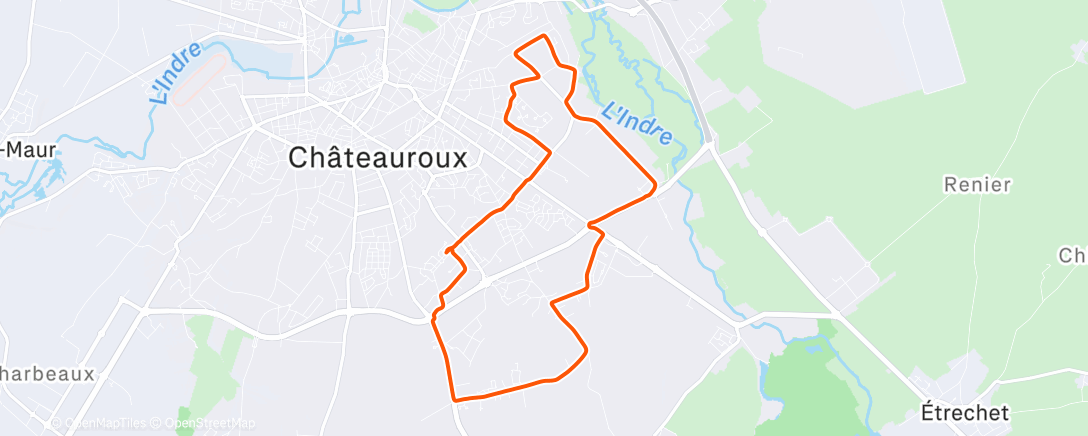 Карта физической активности (Course à pied le midi)