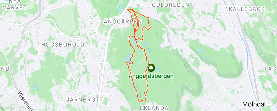 Map of the activity, Tisdagstrail!
