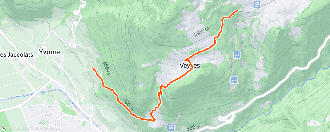 Map of the activity, Traillauf am Abend