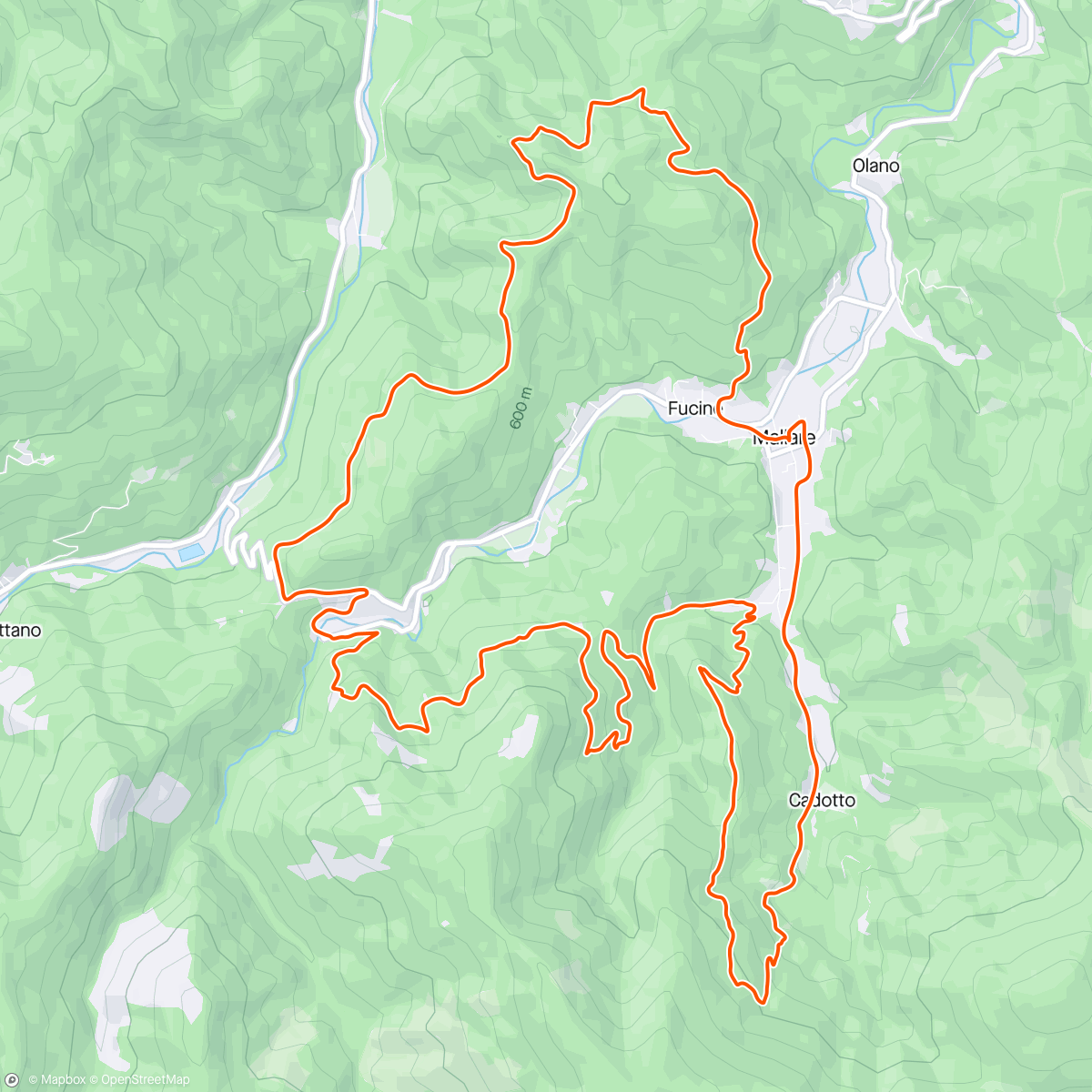 Map of the activity, Costalunga trail