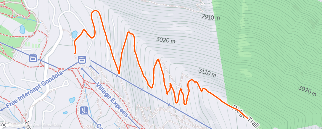 Map of the activity, Afternoon Hike