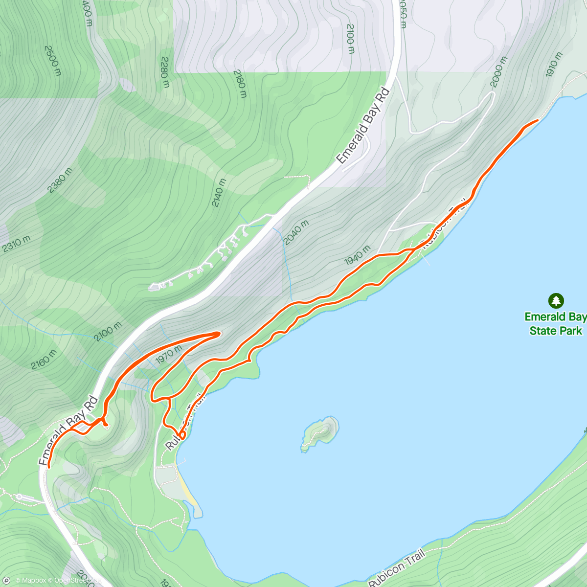 Map of the activity, USA - Lake Tahoe - Emerald Bay