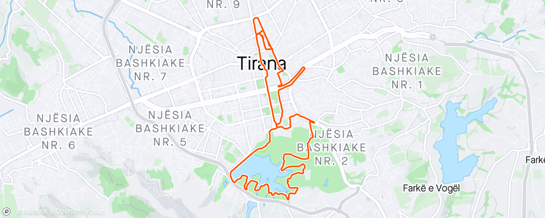 Mapa de la actividad (Mooie maar uitdagende 5x1000 in Tirana 🇦🇱)