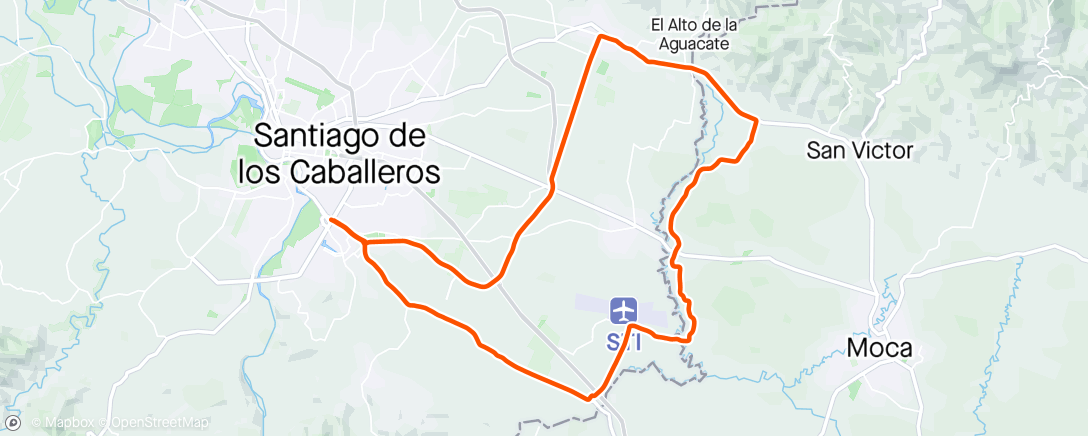 Map of the activity, Vuelta en bicicleta de montaña a la tarde
