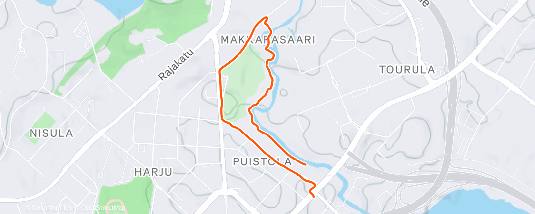 Map of the activity, Influenssan jälkeinen + Stride app testi