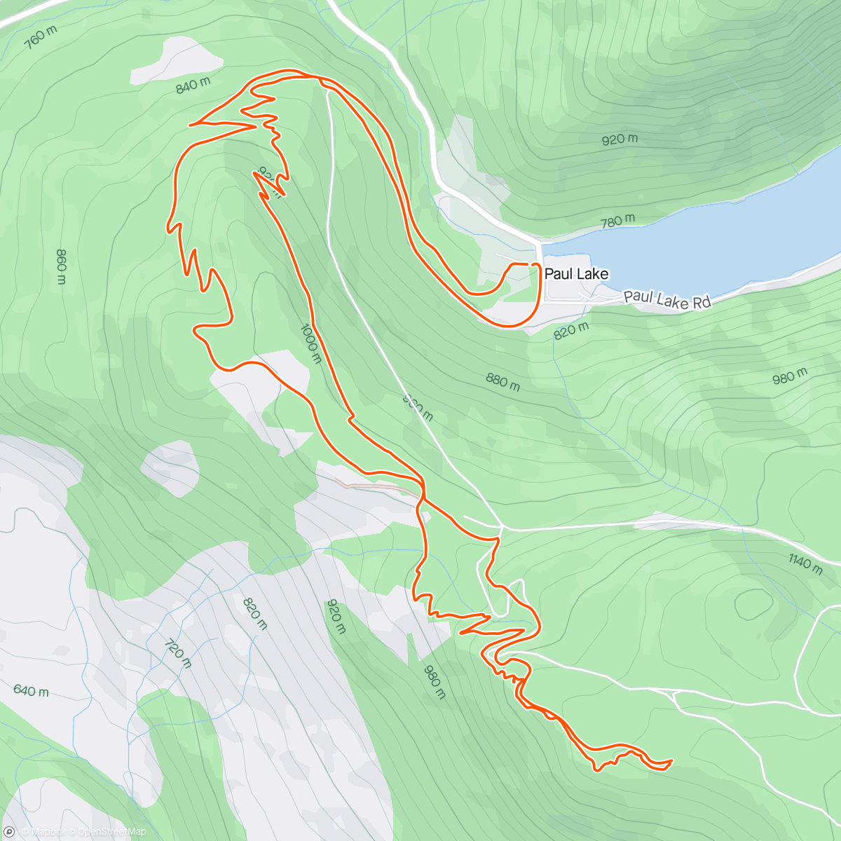 Mapa da atividade, Harper Mountain
