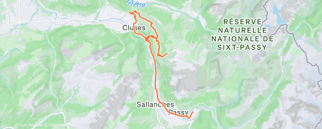 Map of the activity, Sortie vélo le matin