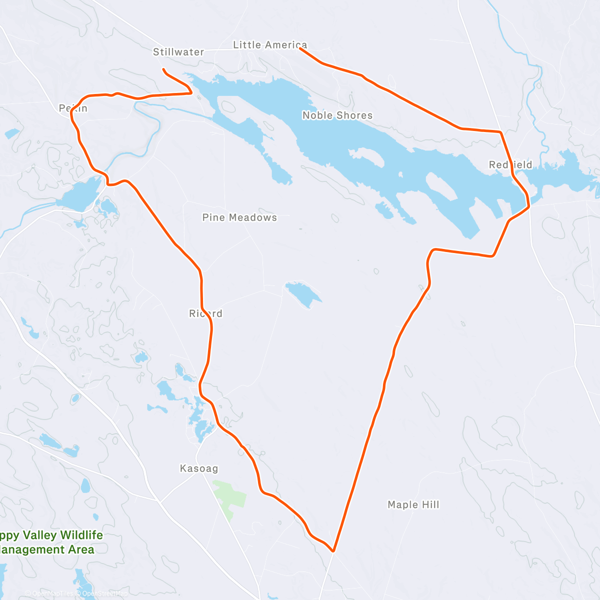 Map of the activity, ROUVY - Salmon River Reservoir | New York