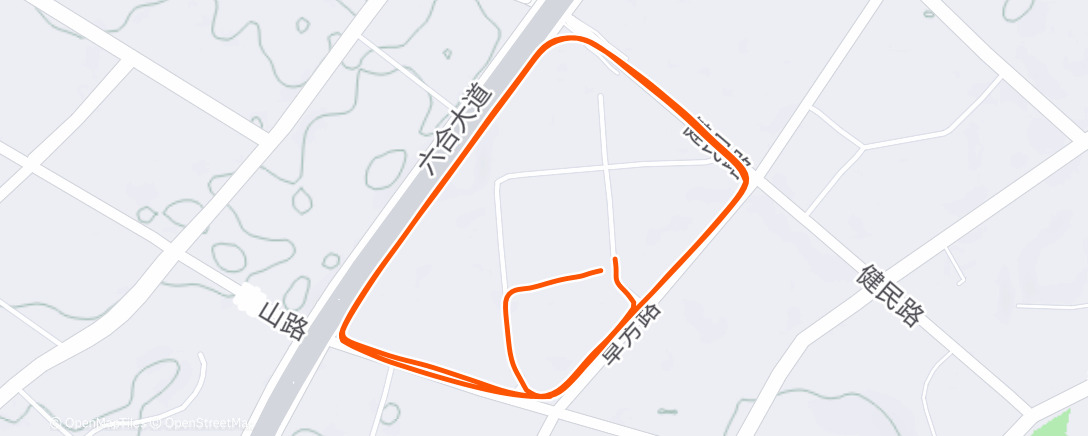 Map of the activity, 晨间跑步