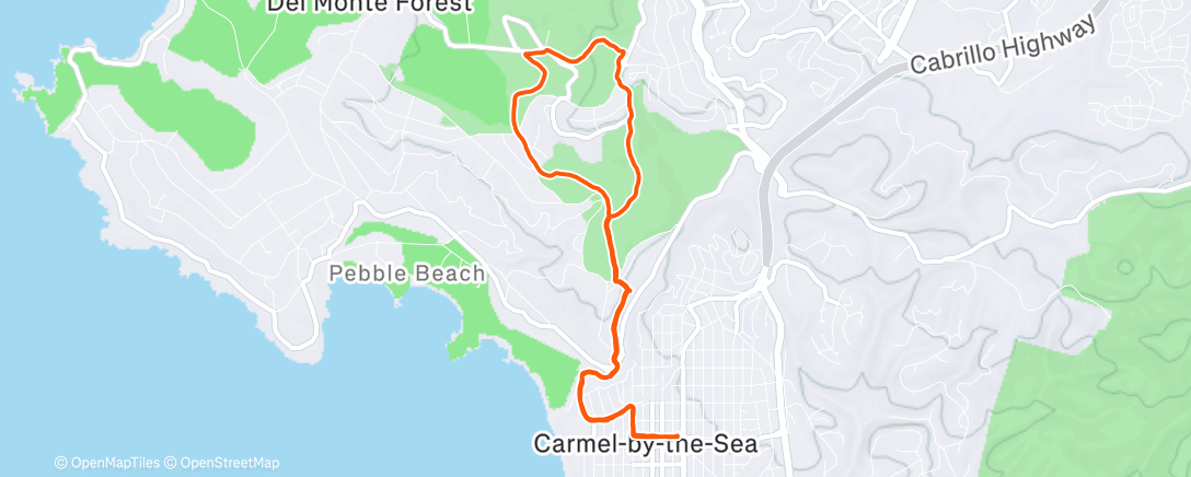 Map of the activity, Lunch Trail Run