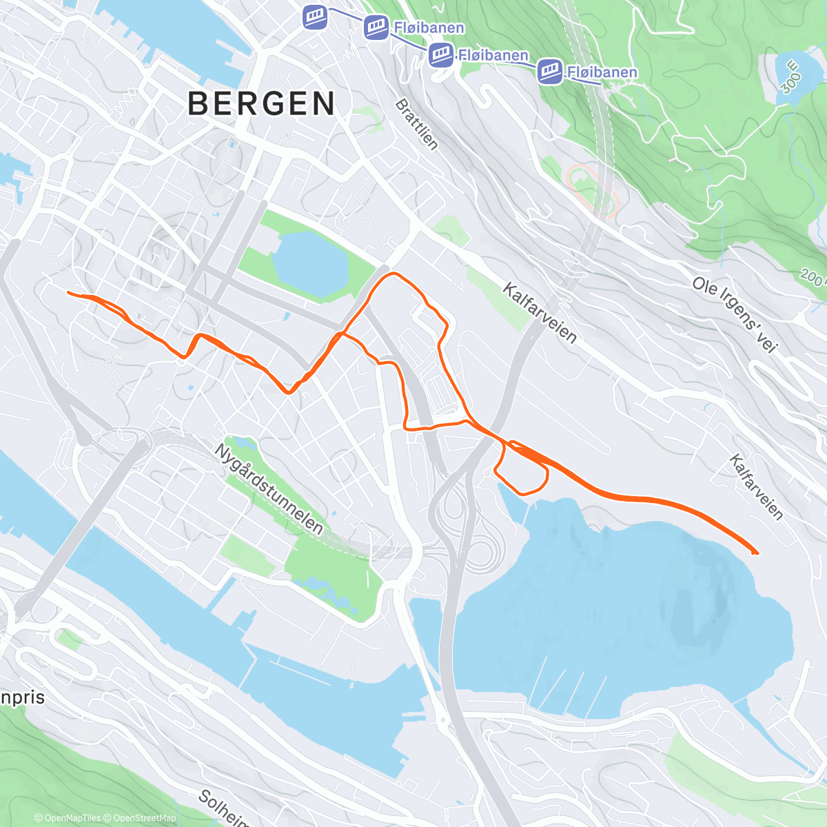 Map of the activity, Endelig klaffet det med  Bjørgvinøkt igjen 🤩 10x3 med 1 min pause