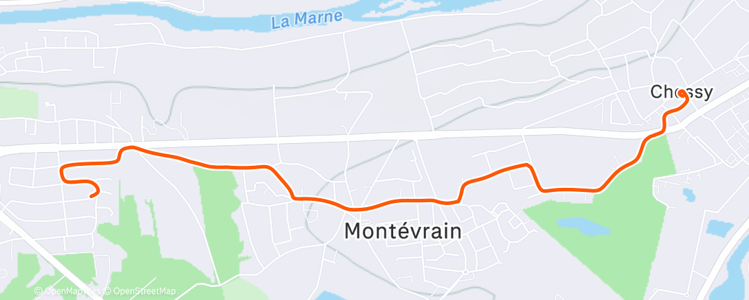 Map of the activity, Sortie vélo le matin